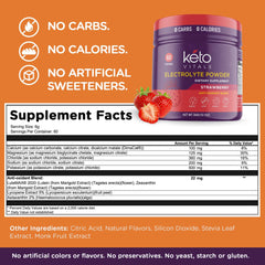 Keto Vitals antioxidant electrolytes powder mixed in glass of water for a refreshing sip.