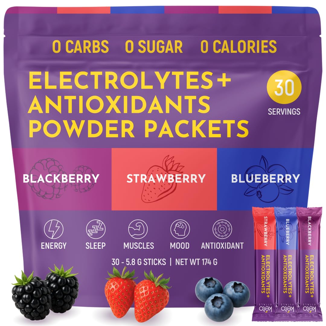 Keto Vitals Berry Electrolytes stickpack travel collection, convenient hydration for on-the-go workouts.