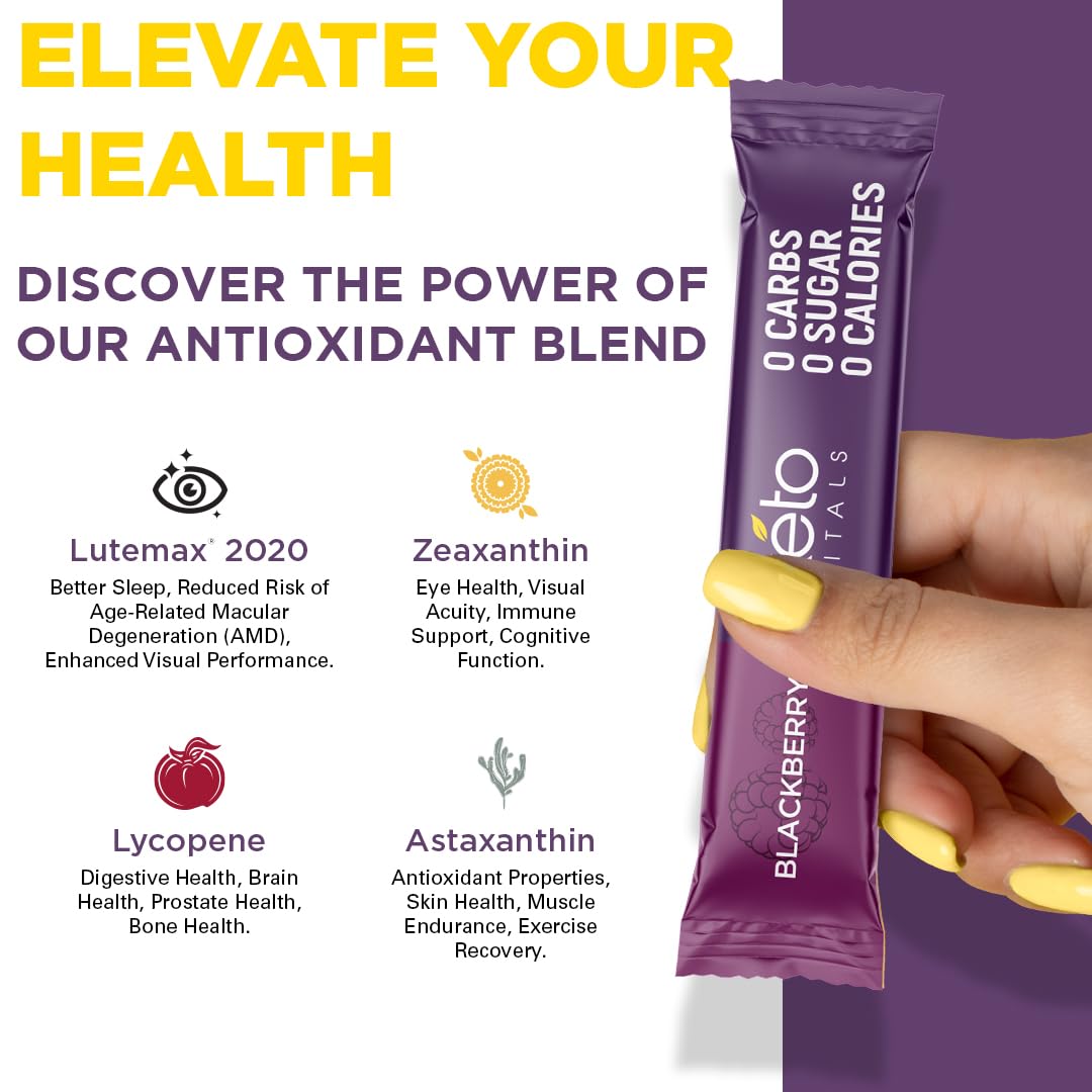 Keto Vitals assorted berry flavors stickpack 09 ideal for travel hydration.