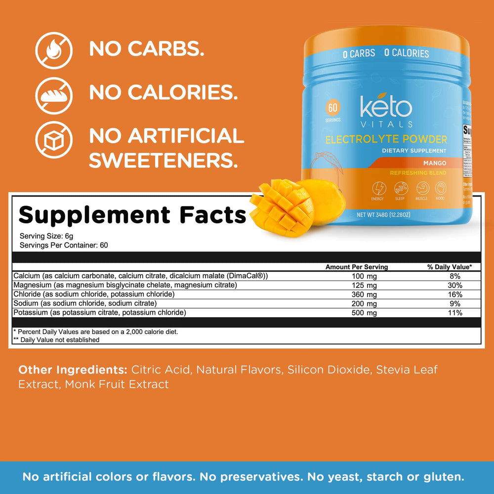 Keto Vitals Electrolytes flavors variety image suggesting sugar-free hydration options