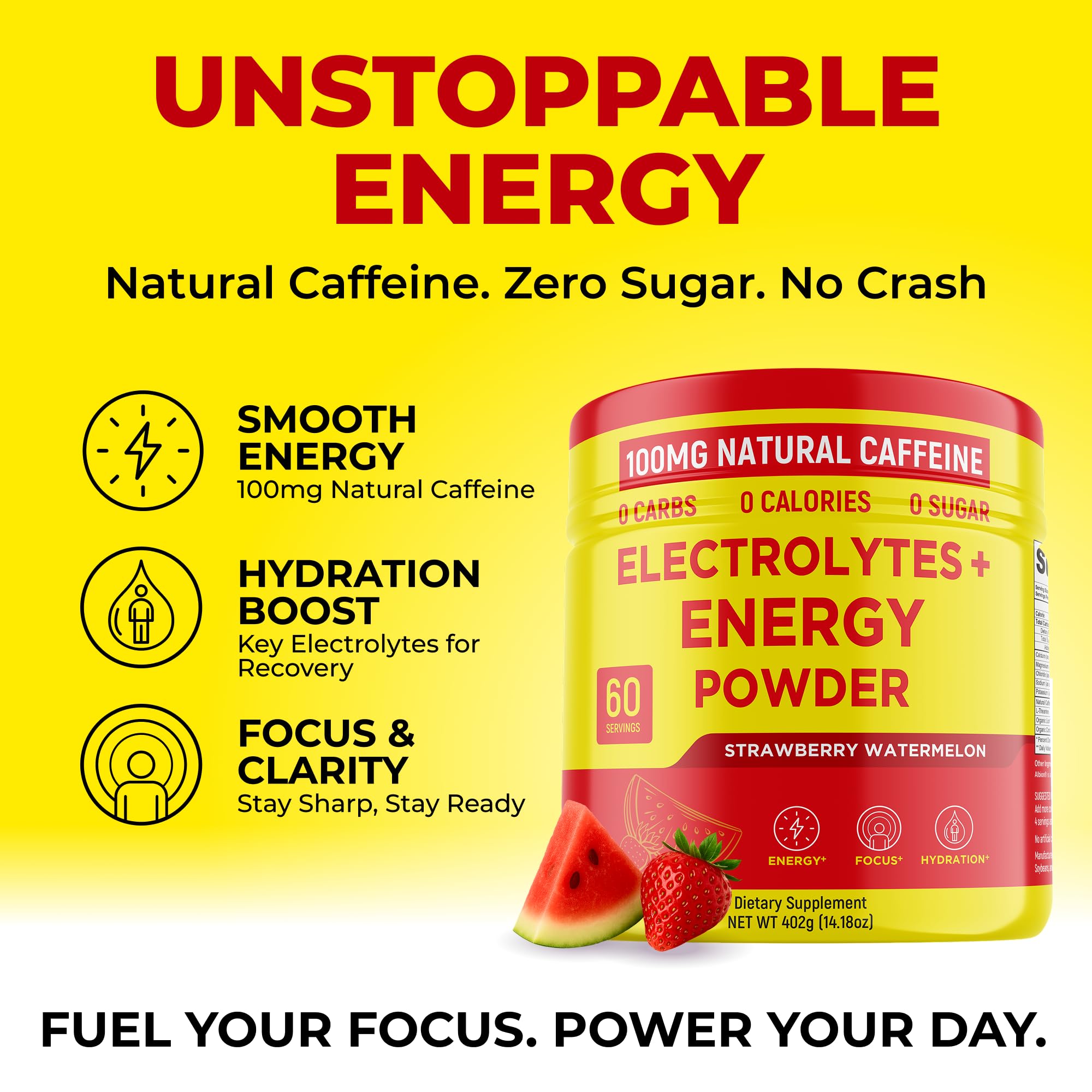 Keto Vitals Energy Powder scoop-dispense, precise caffeine measurement for fueling