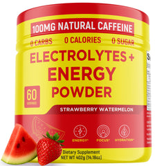 Keto Vitals Energy Powder tub front, zero-sugar hydration for workouts