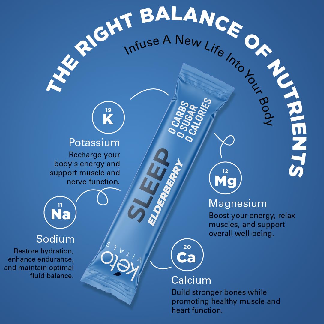 Keto Vitals Sleep Drink glass of elderberry beverage conveys refreshing flavor.