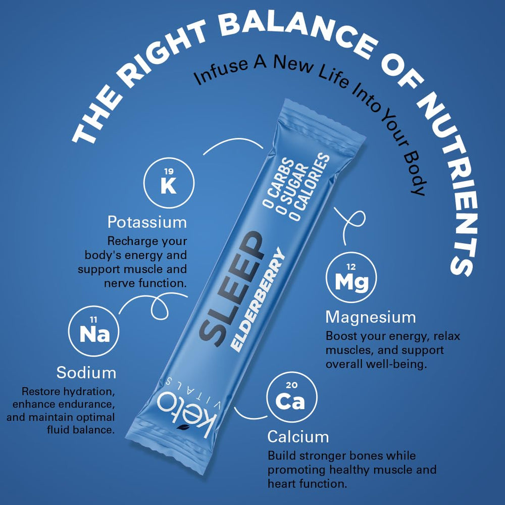 Keto Vitals Sleep Drink glass of elderberry beverage conveys refreshing flavor.