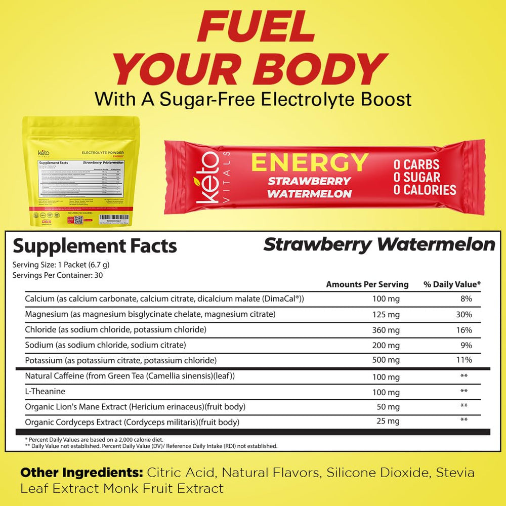 Strawberry watermelon flavored Keto Vitals drink ready to enjoy