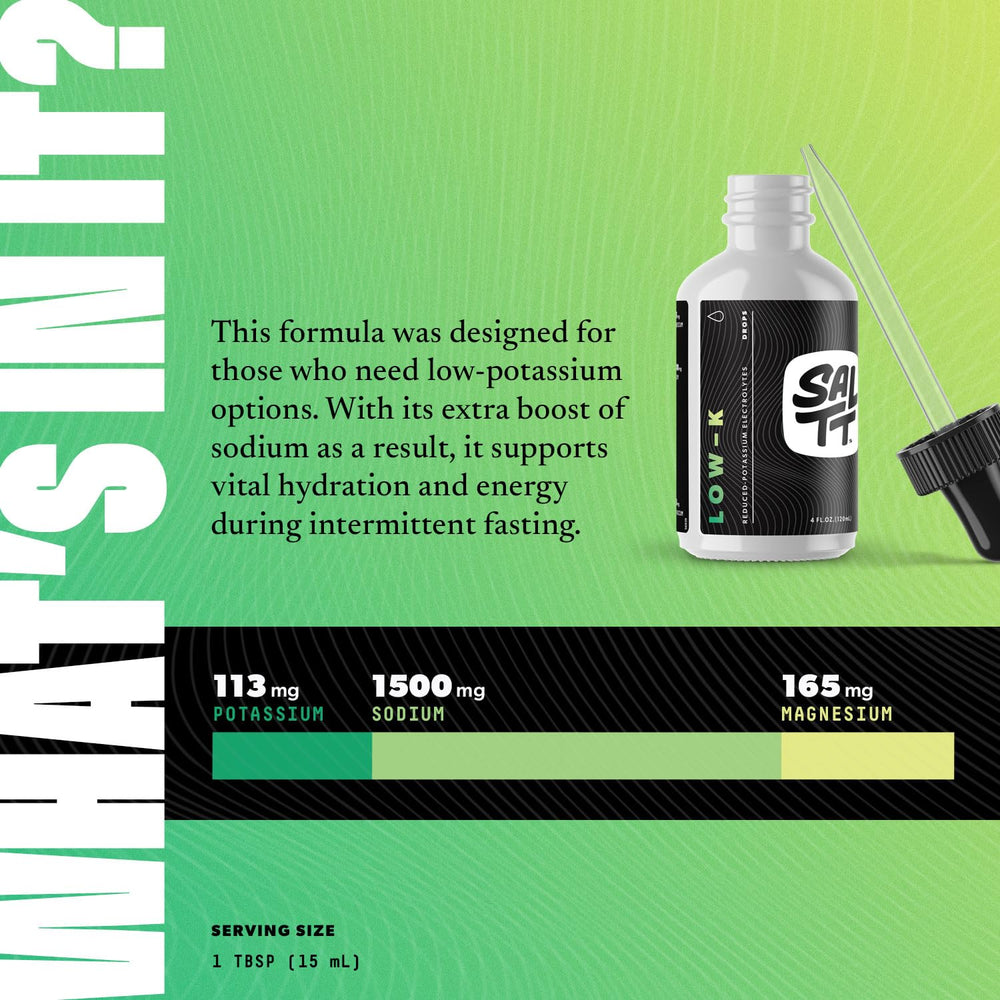 Keto Chow SALTT Low-K Drops pour demonstrates easy dosing for steady hydration
