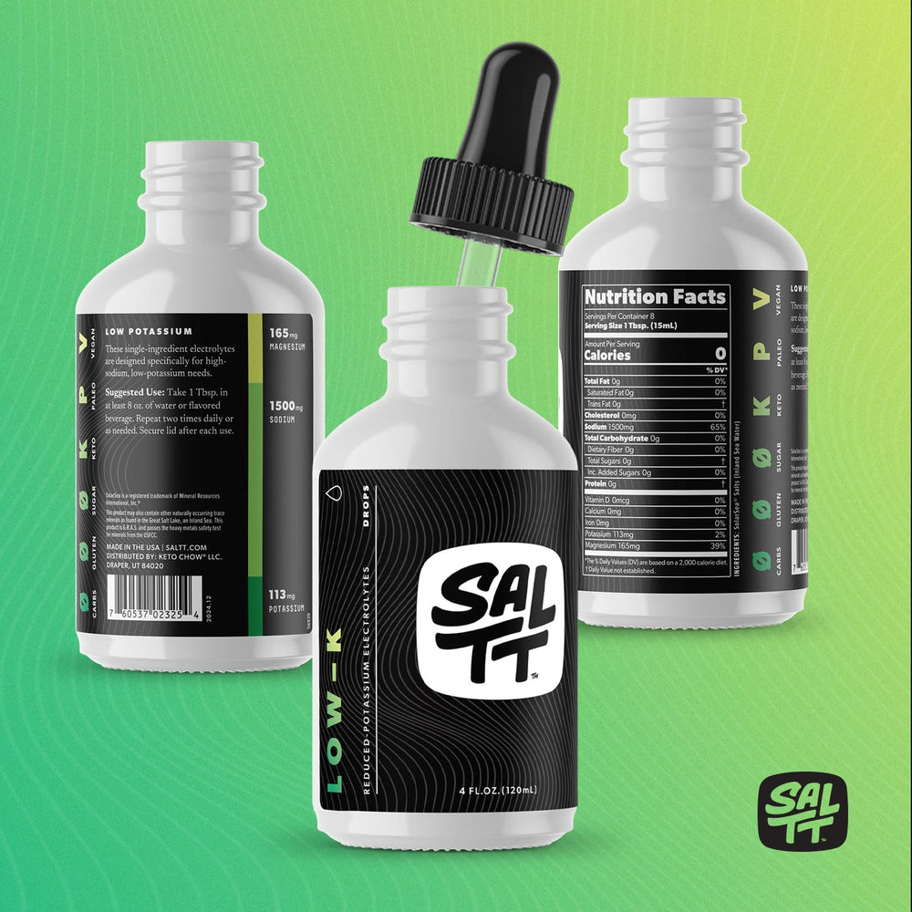Keto Chow SALTT Low-K Drops during workouts offers quick hydration support