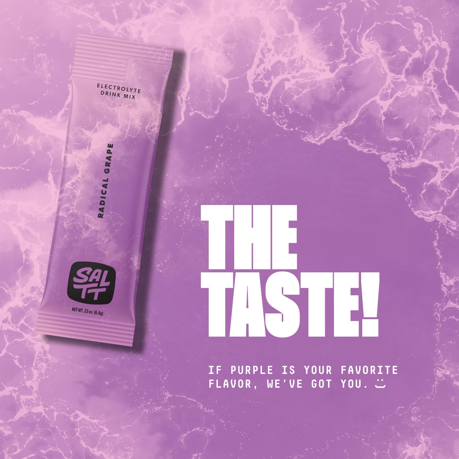 Close-up of Keto Chow SALTT Radical Grape minerals label.