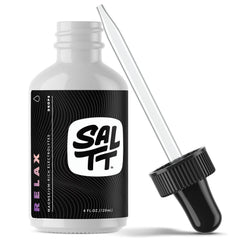 Keto Chow SALTT Relax bottle front view highlighting electrolyte-rich magnesium drops.