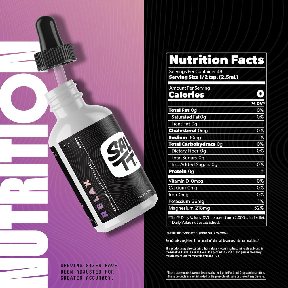Keto Chow SALTT Relax bottle on kitchen counter ready for use.
