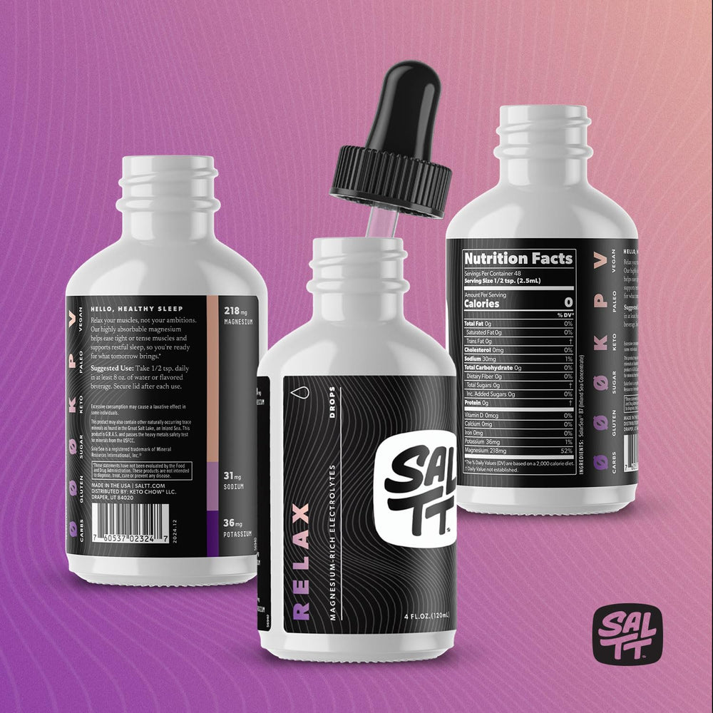 Keto Chow SALTT Relax source highlights minerals from Great Salt Lake.