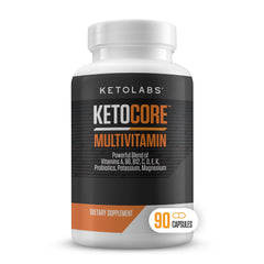 Ketocore bottle shown for daily keto vitamins supporting energy and balance.
