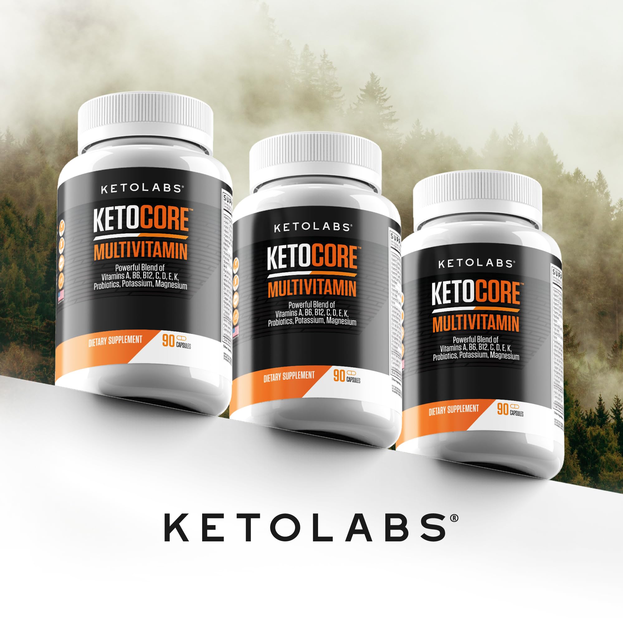 Ketocore serving scoop beside bottle illustrates convenient daily dose routine.