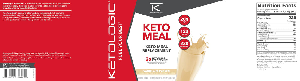 Ketologic KetoMeal macro-balanced formula supporting ketosis-friendly nutrition.