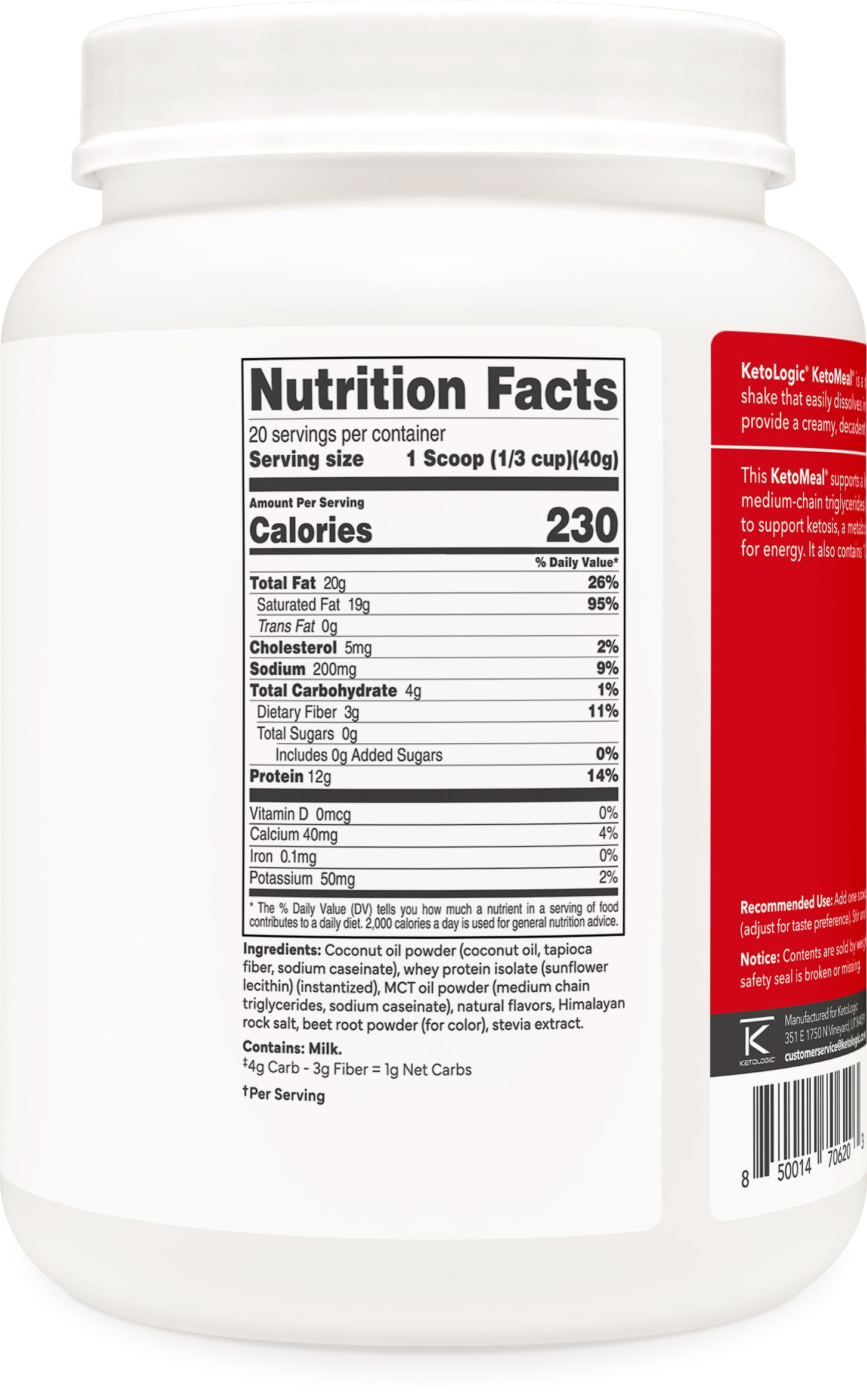 Ketologic Keto Meal Replacement Shake NSF GMP badge communicates strict quality standards