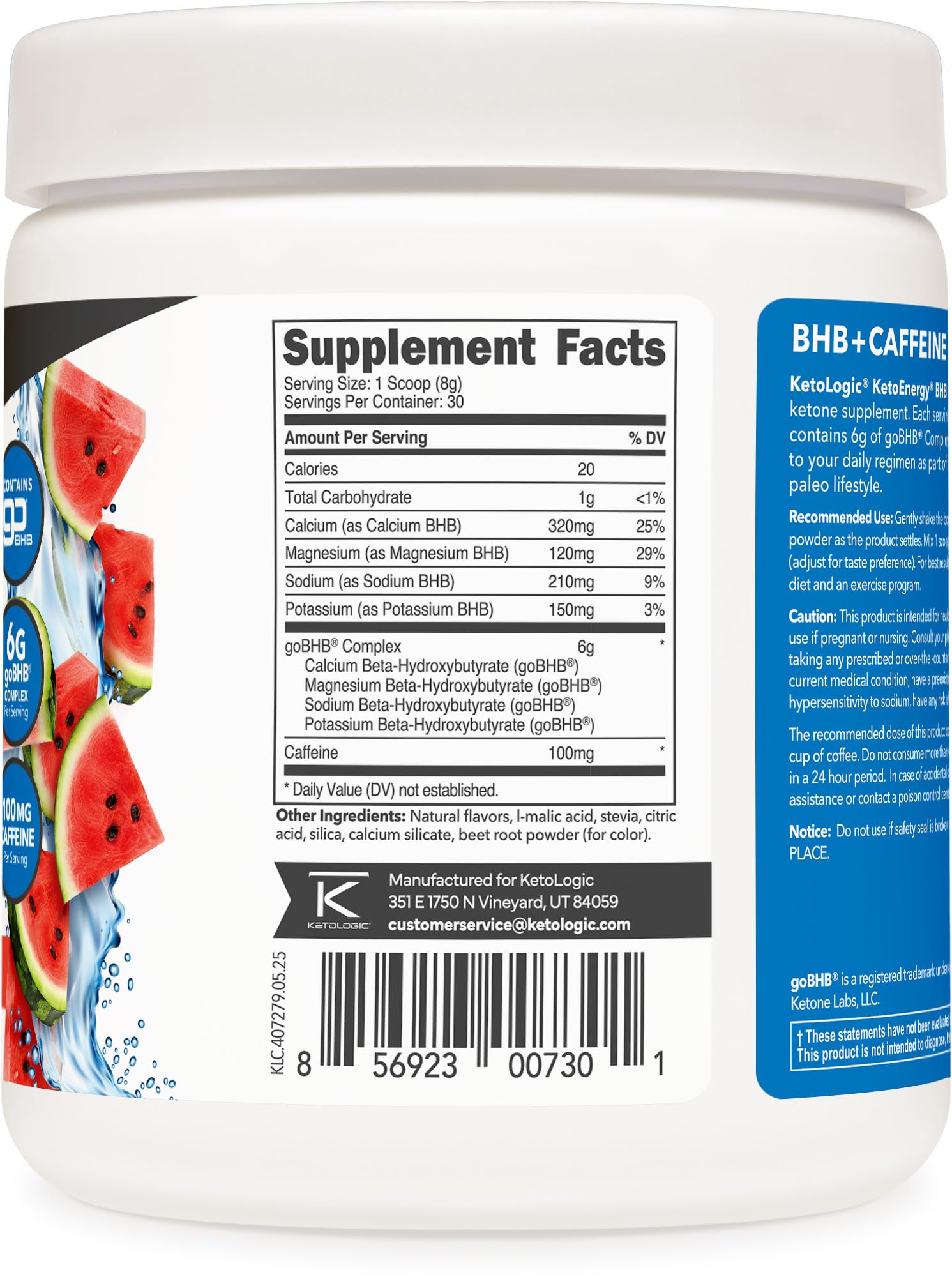 Ketologic KetoEnergy watermelon powder dissolved in water for a refreshing energy boost.