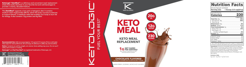Made in USA Ketologic Ketomeal MRP packaging signals quality.