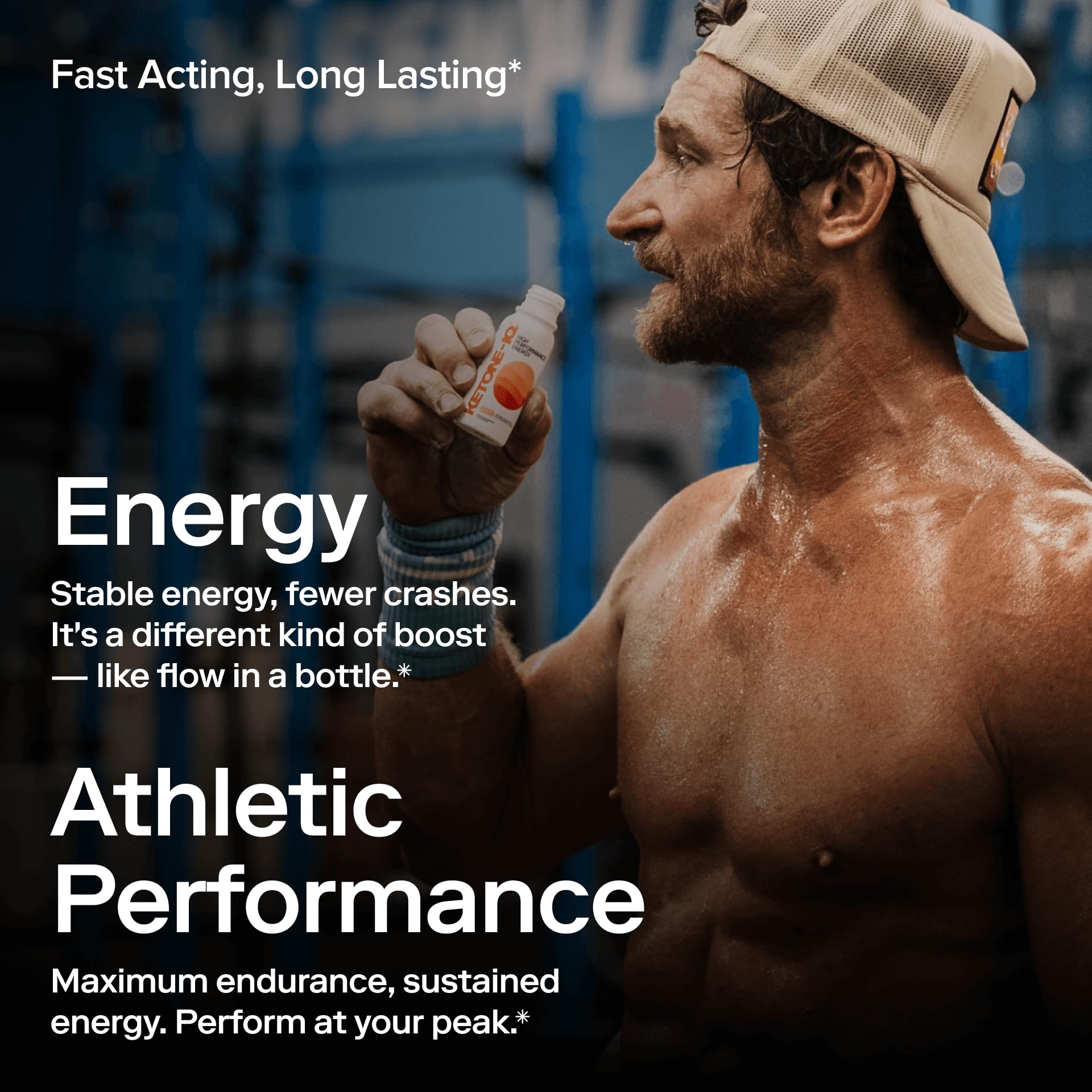 Ketone-IQ peach energy shot pour shows convenient on-the-go energy.