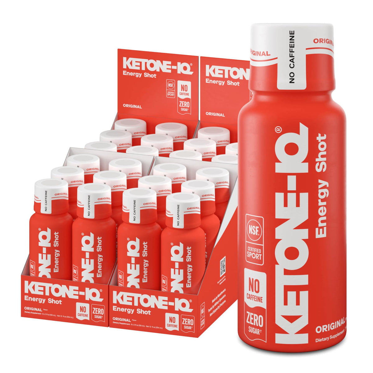 Ketone-IQ No Caffeine Shot bottle front showing clean energy option
