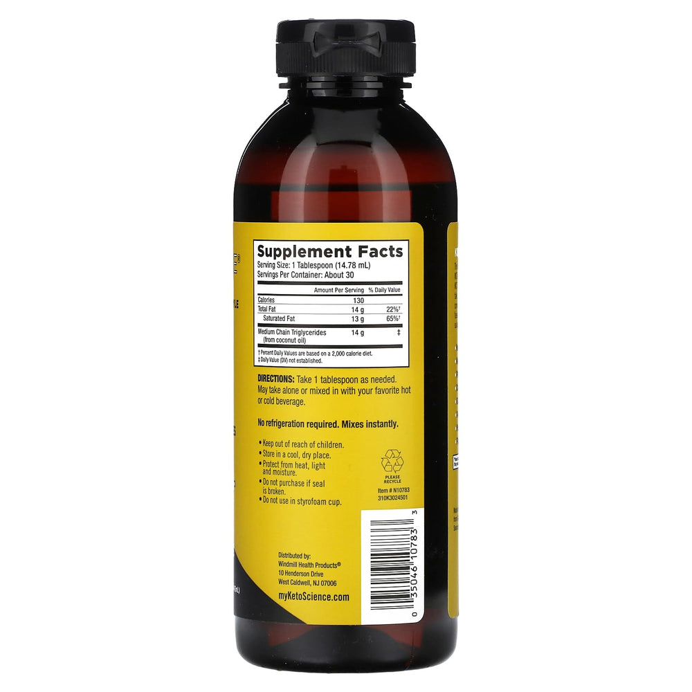Keto Science MCT oil poured into coffee for a smooth energy boost.