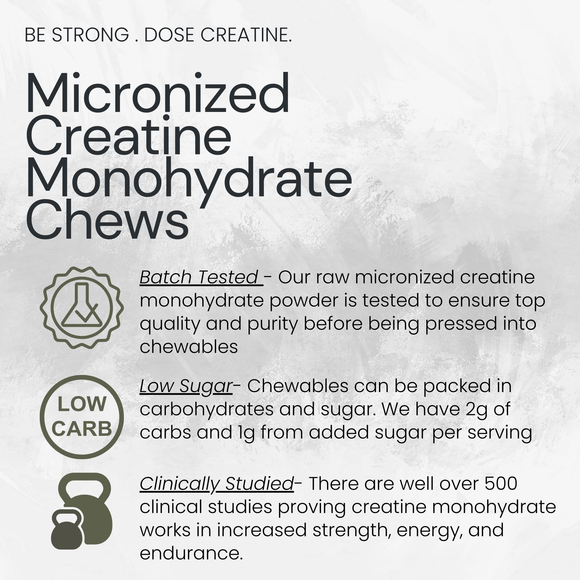 Nutrition label of Ketostat Creatine Chews with creatine monohydrate content