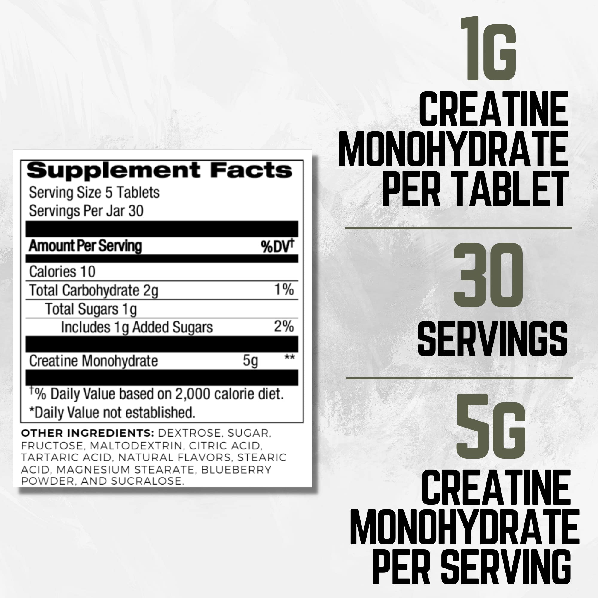 Ketostat Creatine Chews serving image emphasizing 5g creatine per chew