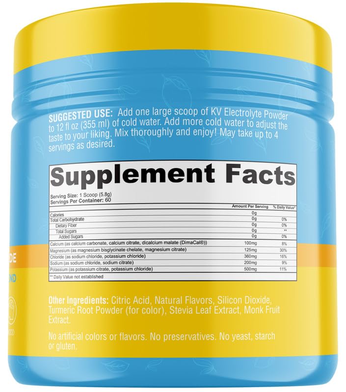 Keto Vitals electrolytes nutrition facts panel highlights key minerals.