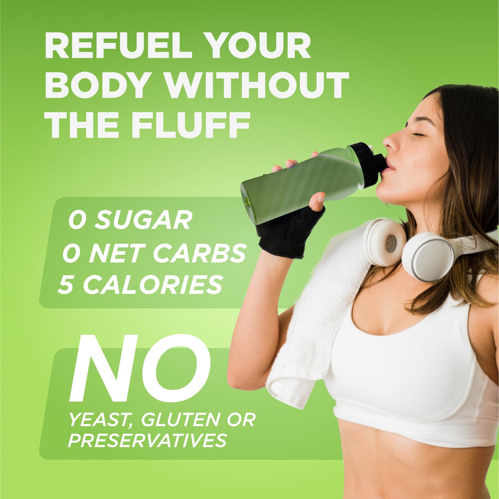 Ketovitals Keto Electrolytes + Greens powder dissolving easily in water for quick refreshment