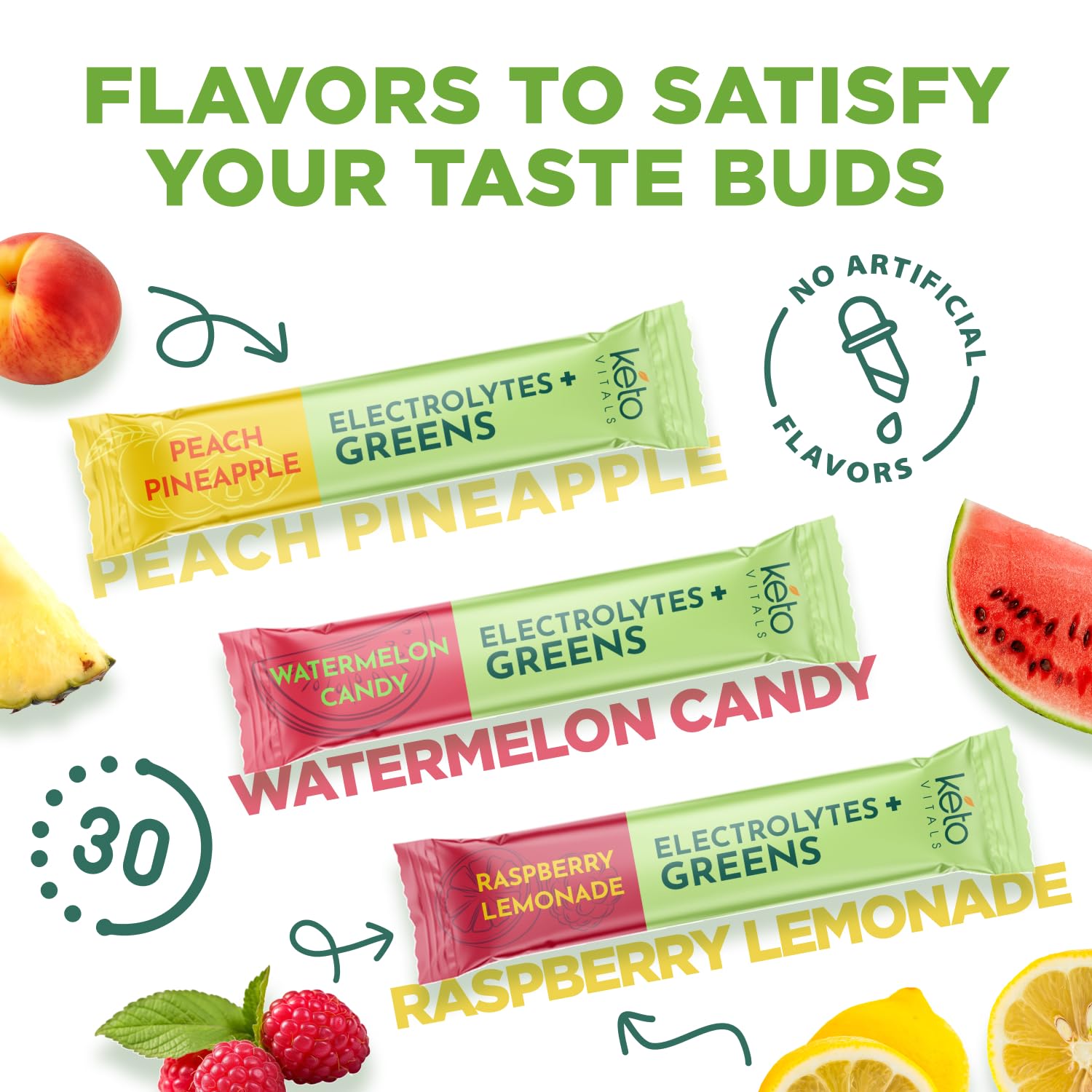 Ketovitals Keto Electrolytes + Greens on-the-go packet ideal for travel hydration