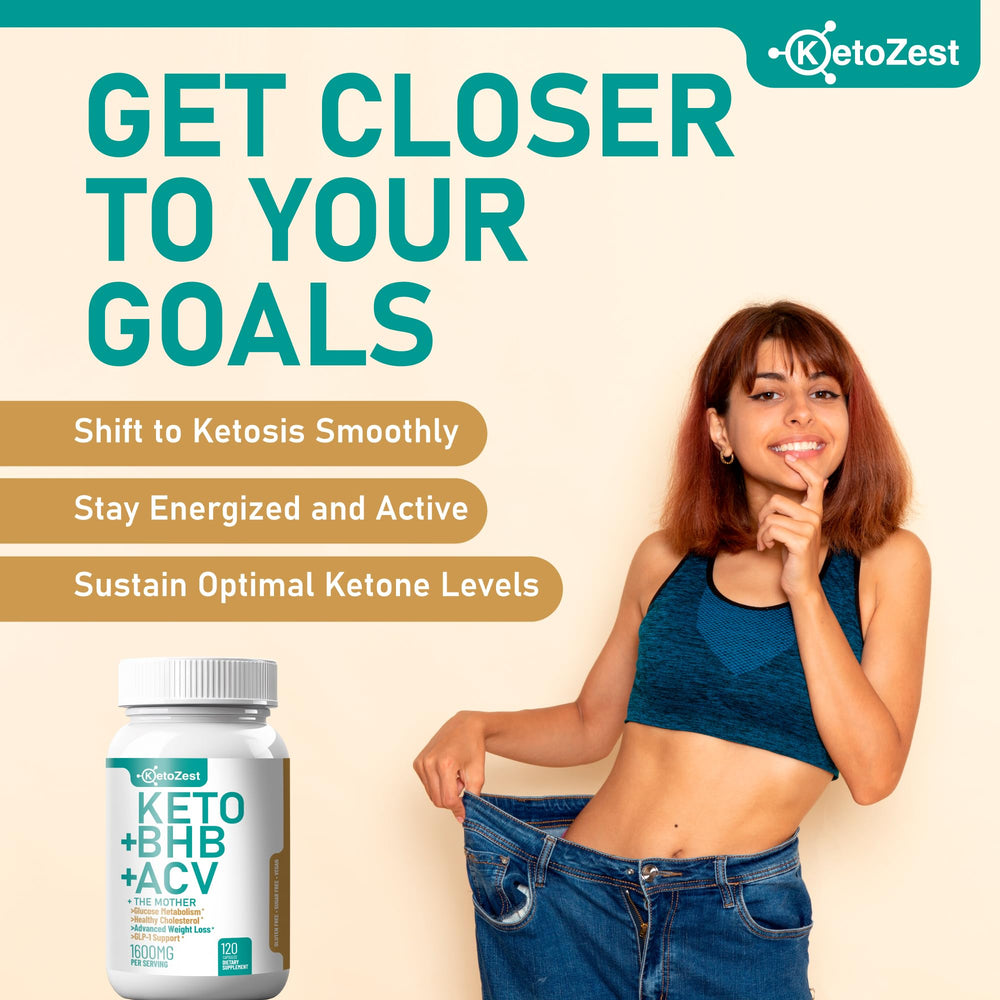 KetoZest label showing ACV with The Mother and ketone blend for keto support