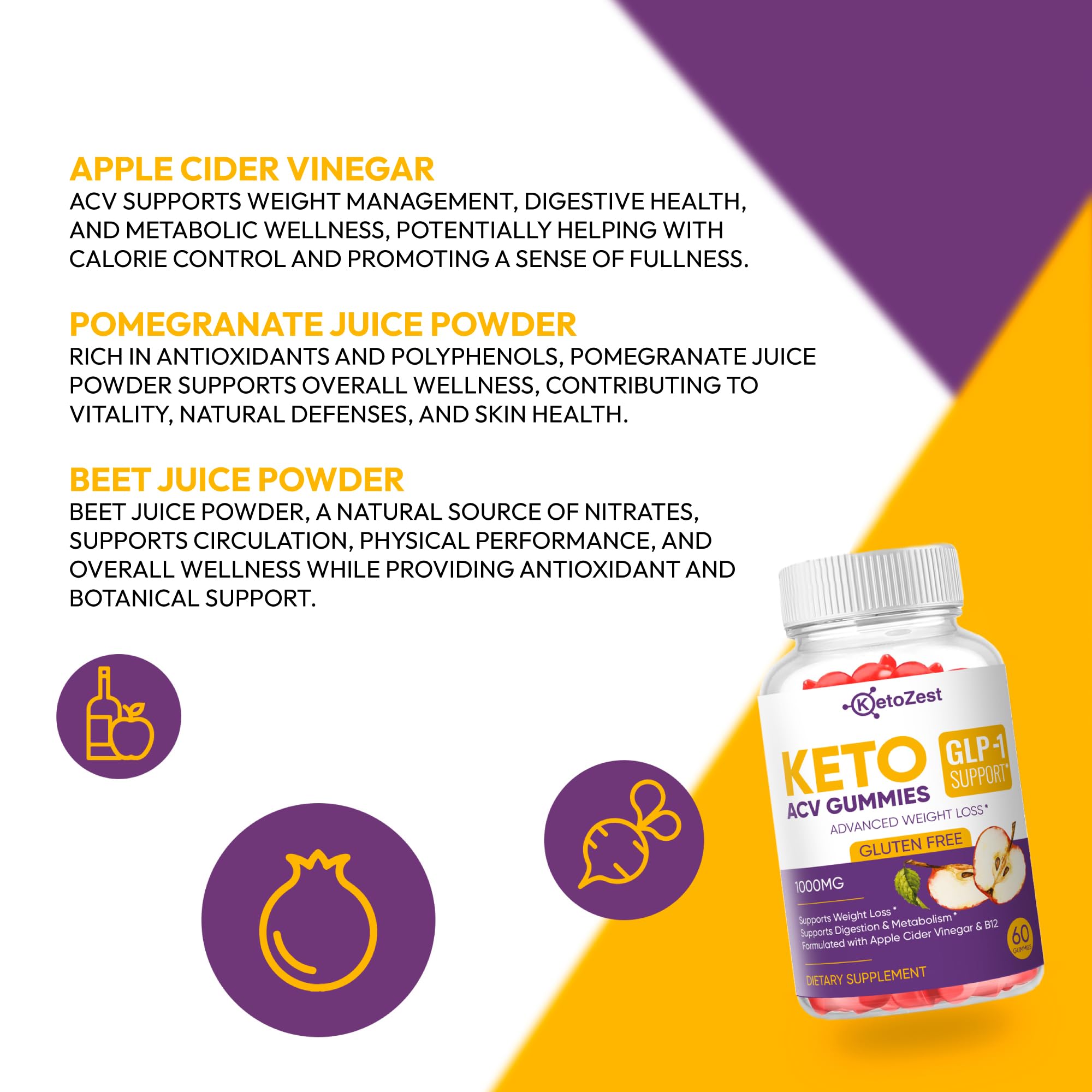 KetoZest 60-count bottle offers steady daily wellness bursts.