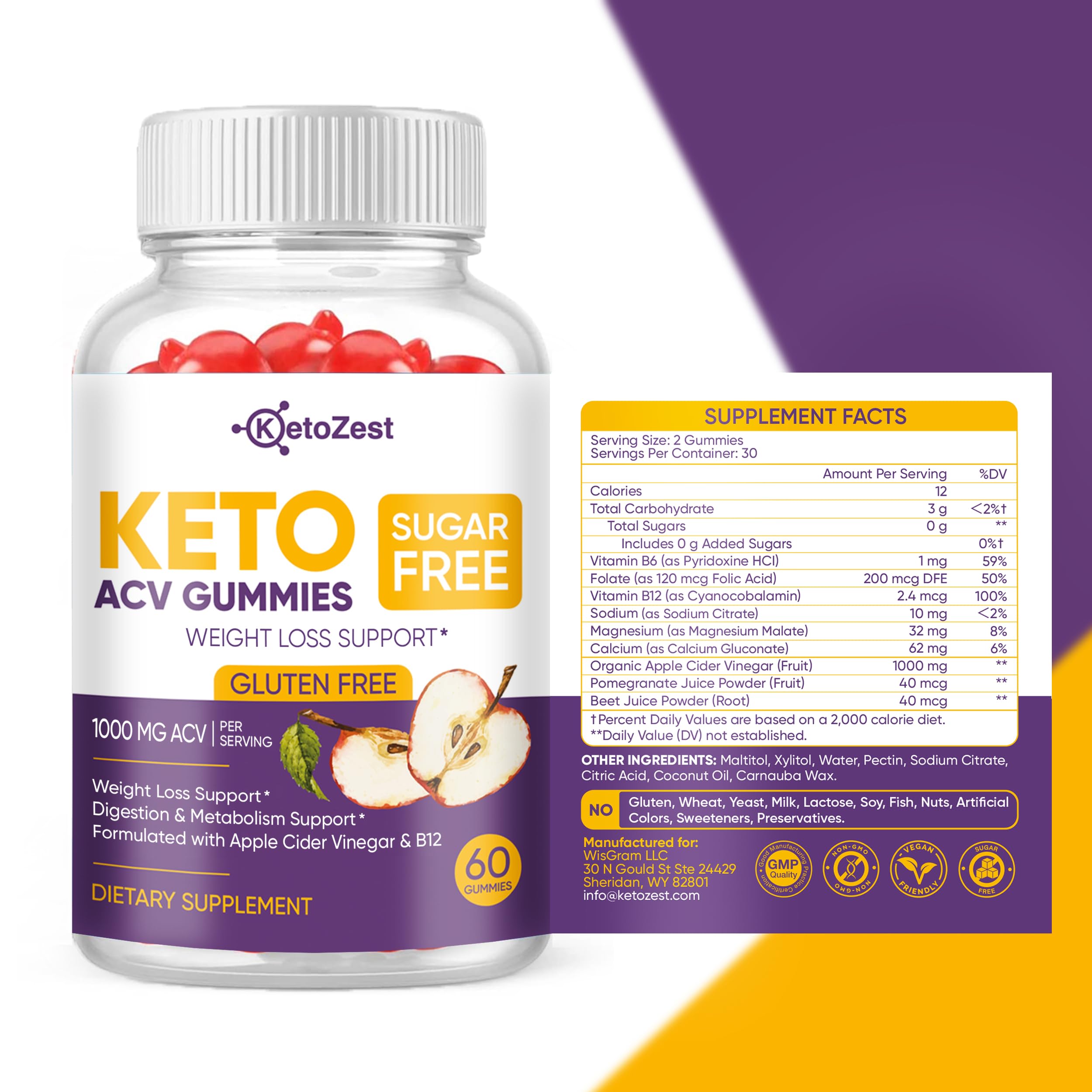 KetoZest serving suggestion image with a gummy and a light snack.