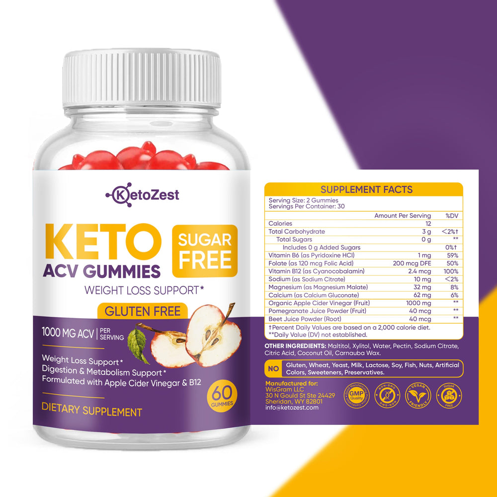 KetoZest serving suggestion image with a gummy and a light snack.