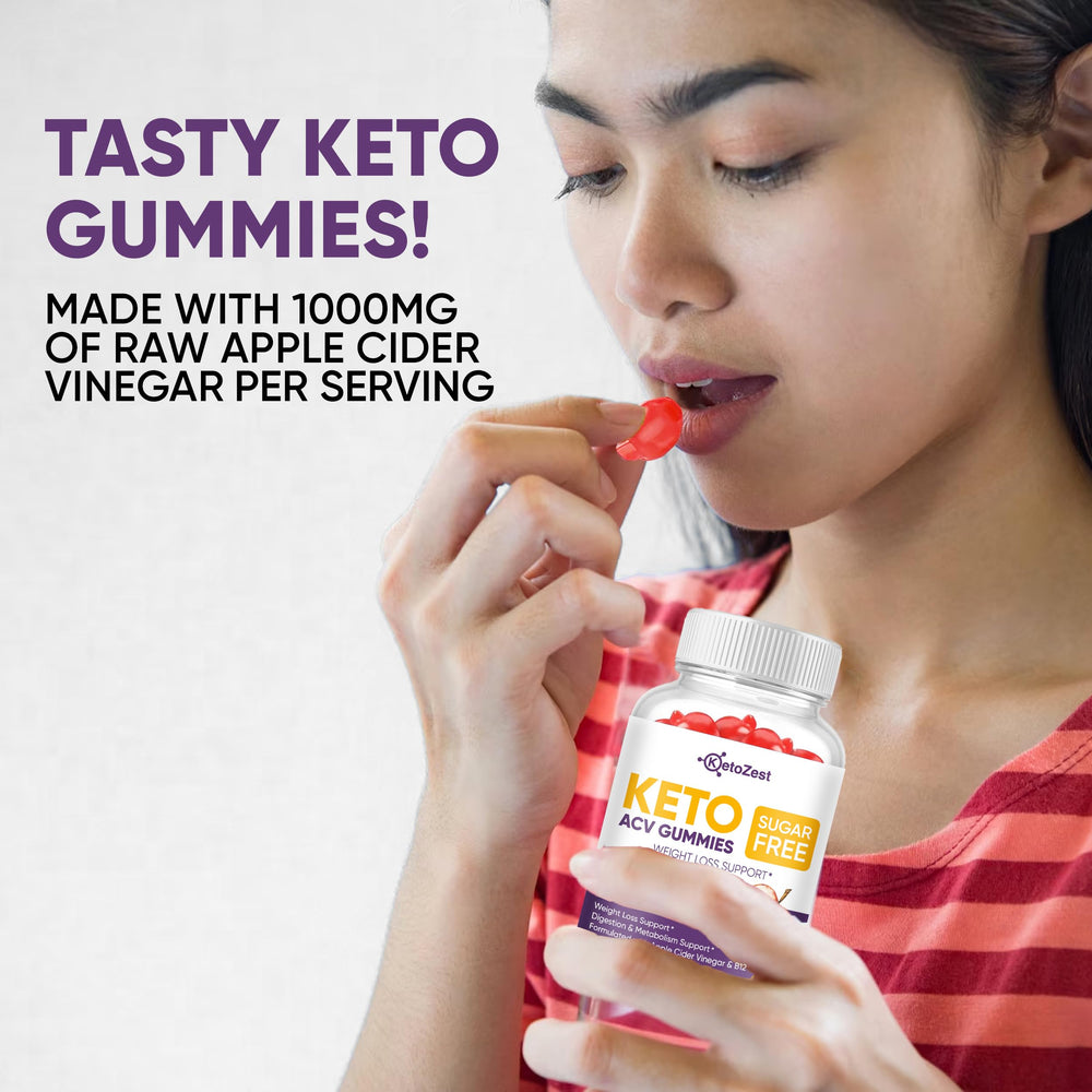 KetoZest gummies with a glass of water for easy daily consumption.