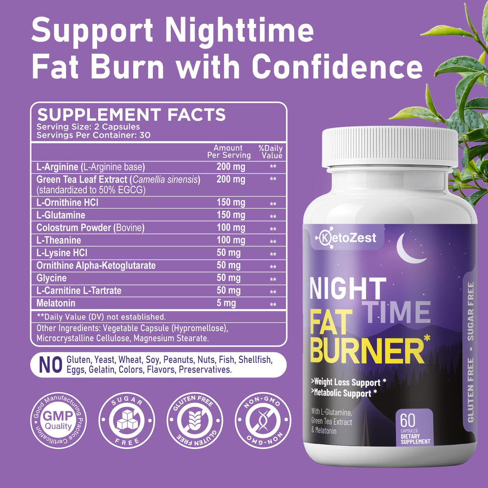 KetoZest Nighttime Fat Burner in a cozy night setting promoting relaxation.
