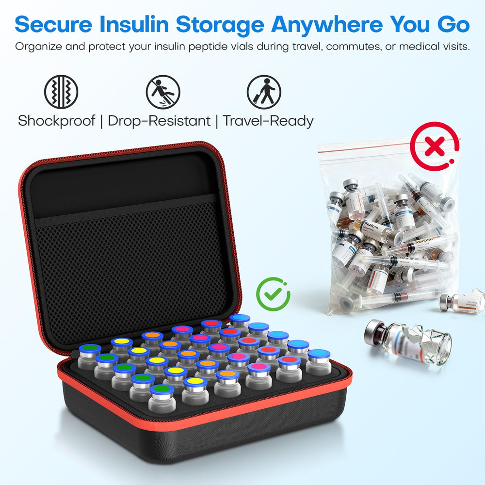 Open KEXWAXX case with vials shows easy access and organized labeling.