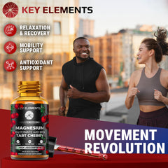 KEY ELEMENTS Tart Cherry Extract bottle shows premium blend for sleep-friendly evenings.
