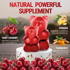 Gummy bottle label showing turmeric and ginger ingredients for a balanced formula