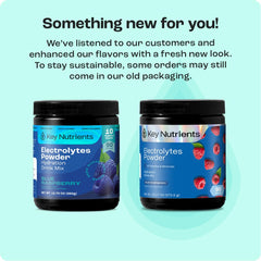 KEY NUTRIENTS blue raspberry electrolyte scoop for quick on-the-go hydration