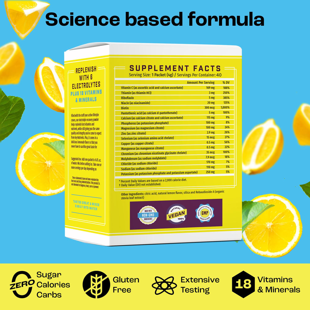 KEY NUTRIENTS electrolytes with 12 vitamins for daily wellness