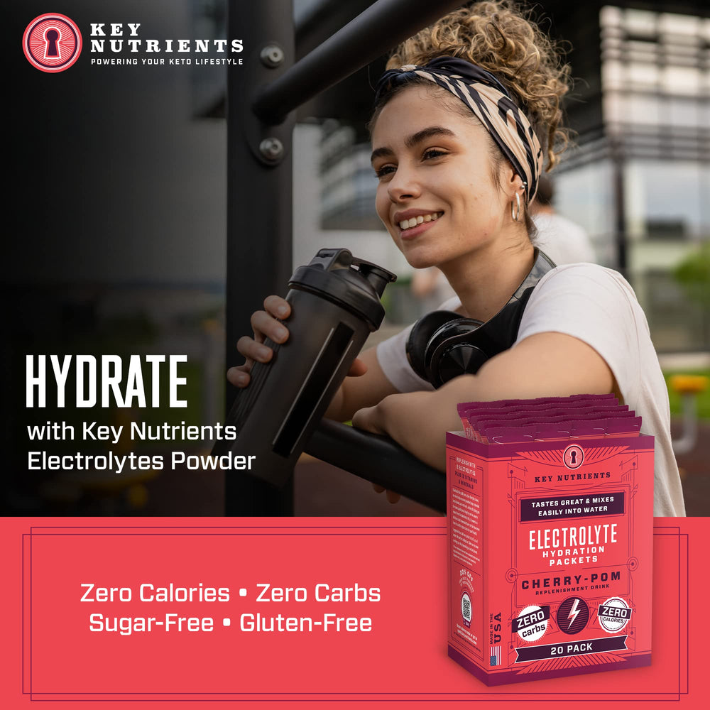 KEY NUTRIENTS Cherry Pom label highlights ingredients and vitamins