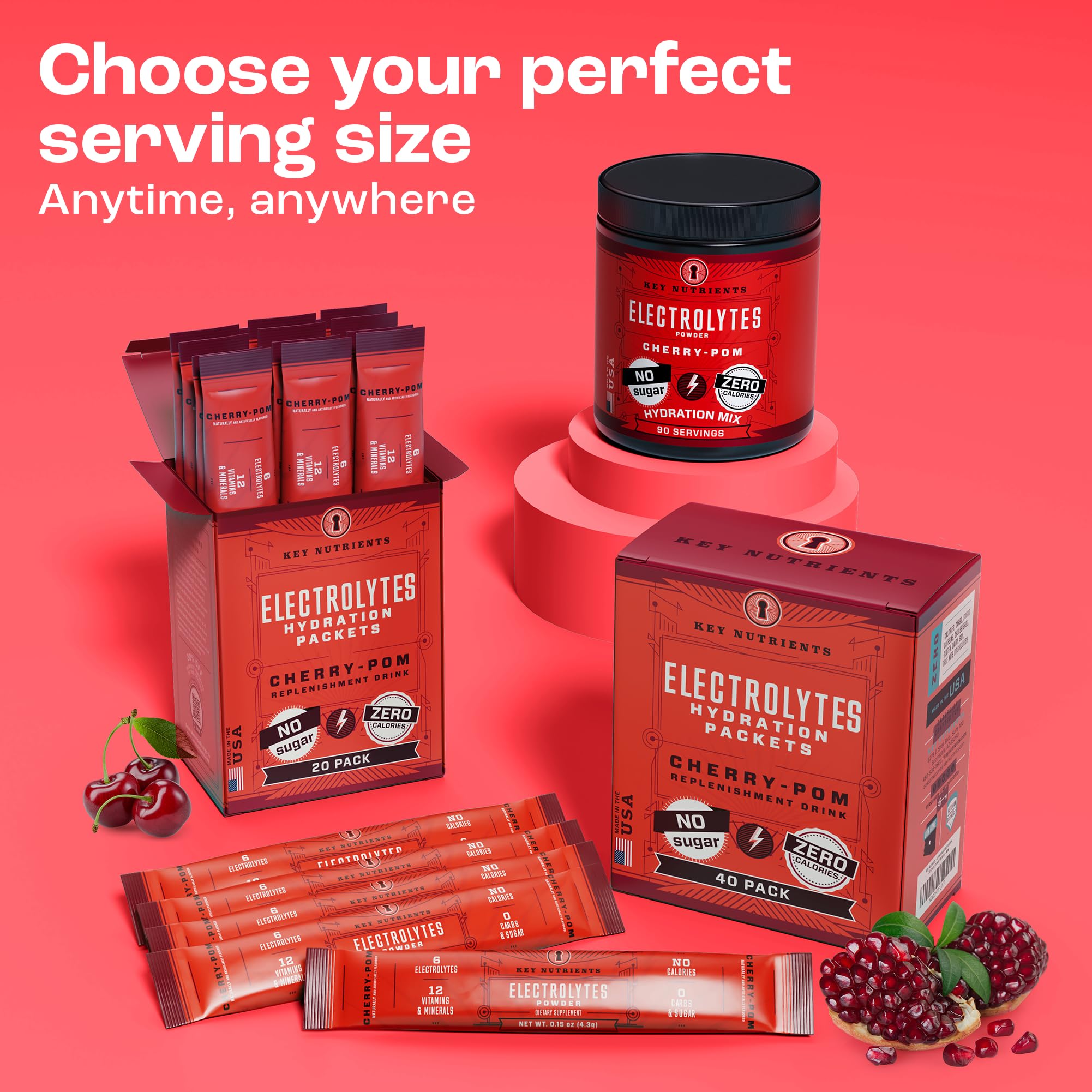 Fitness routine setup featuring Cherry Pom packets for convenience