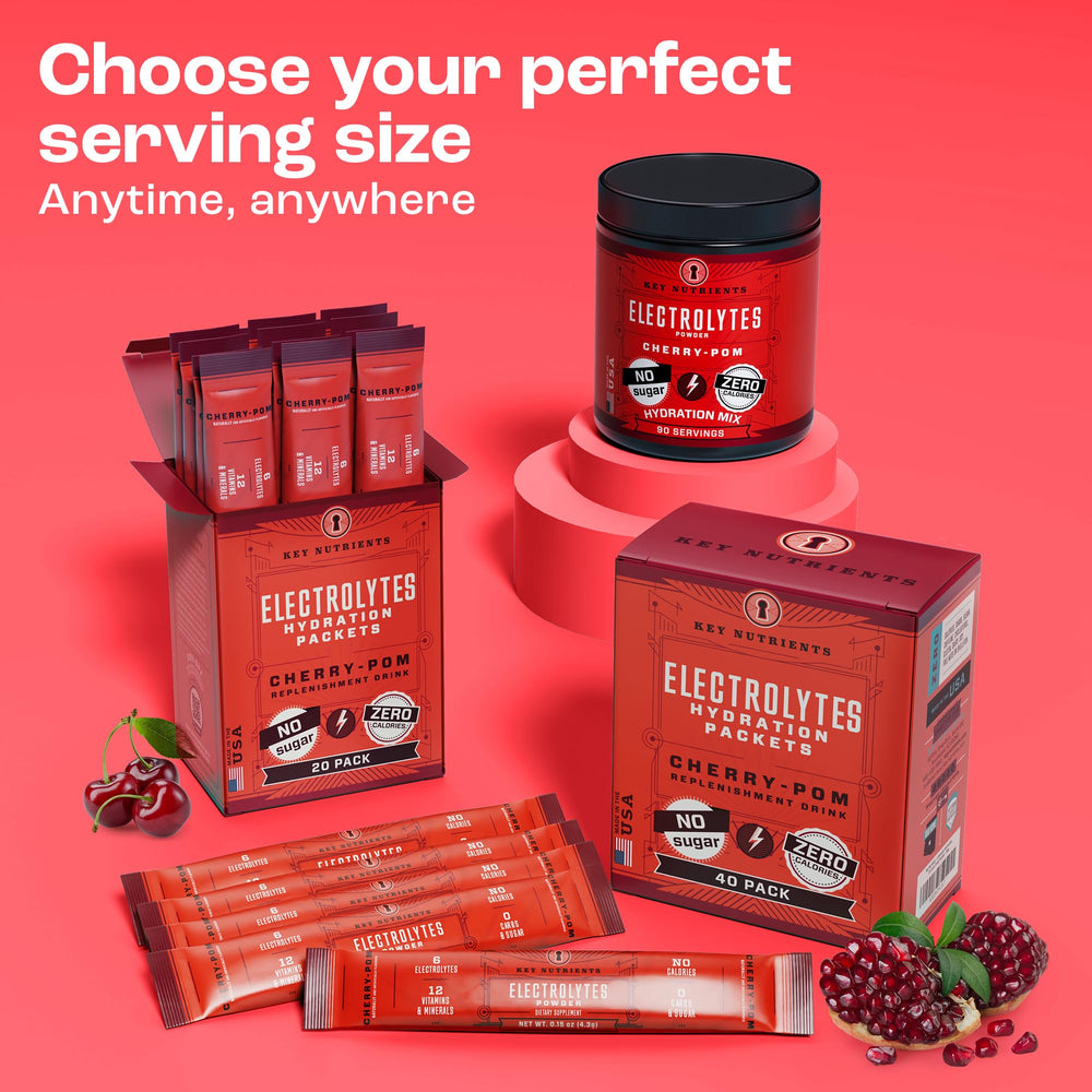 Fitness routine setup featuring Cherry Pom packets for convenience