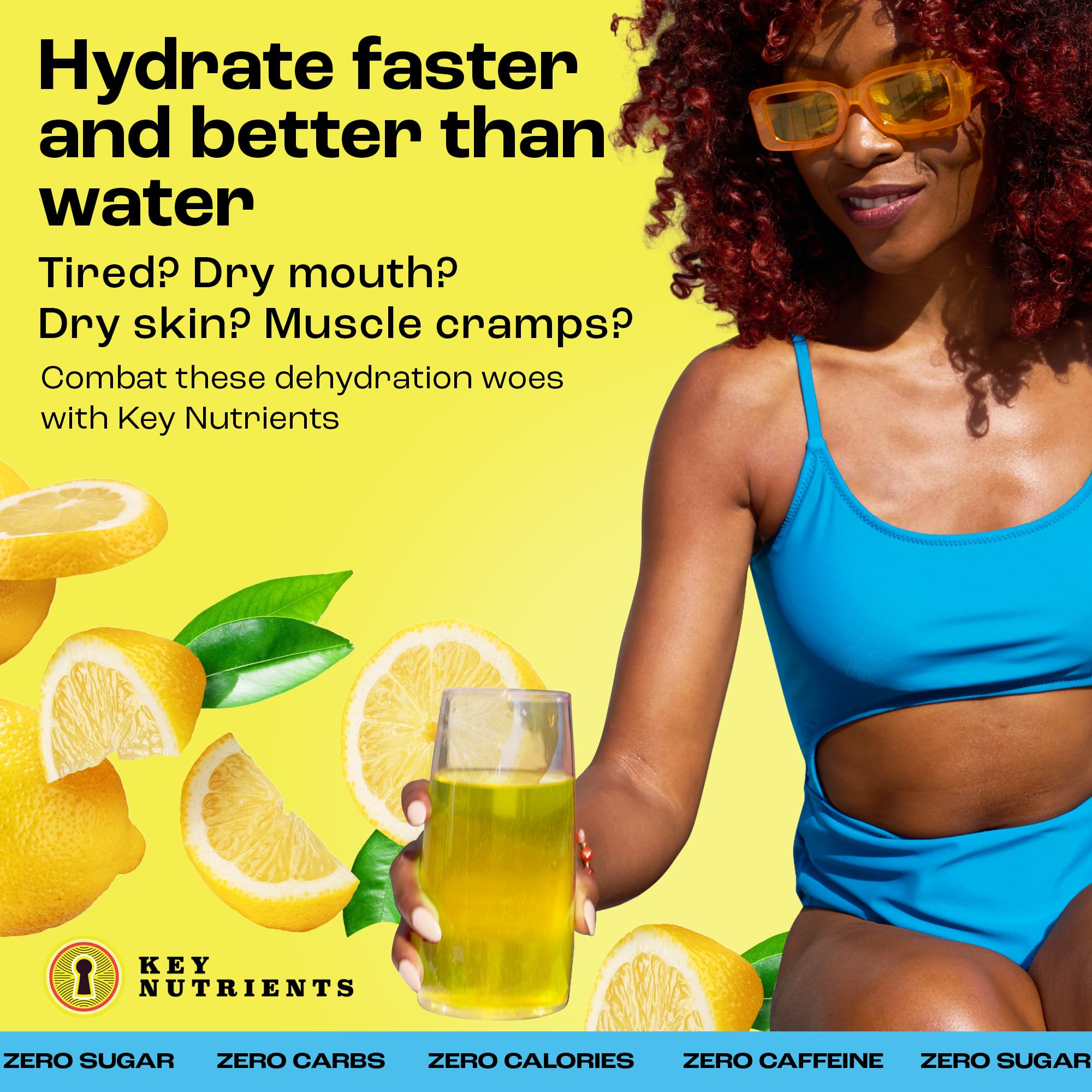 KEY NUTRIENTS electrolytes lemonade packet ready to mix for convenient hydration