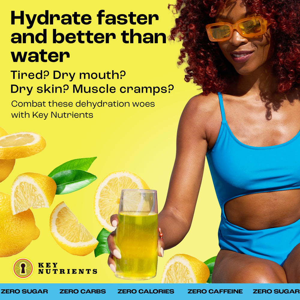 KEY NUTRIENTS electrolytes lemonade packet ready to mix for convenient hydration