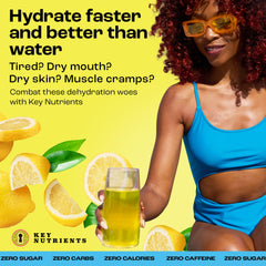 KEY NUTRIENTS electrolytes lemonade packet ready to mix for convenient hydration