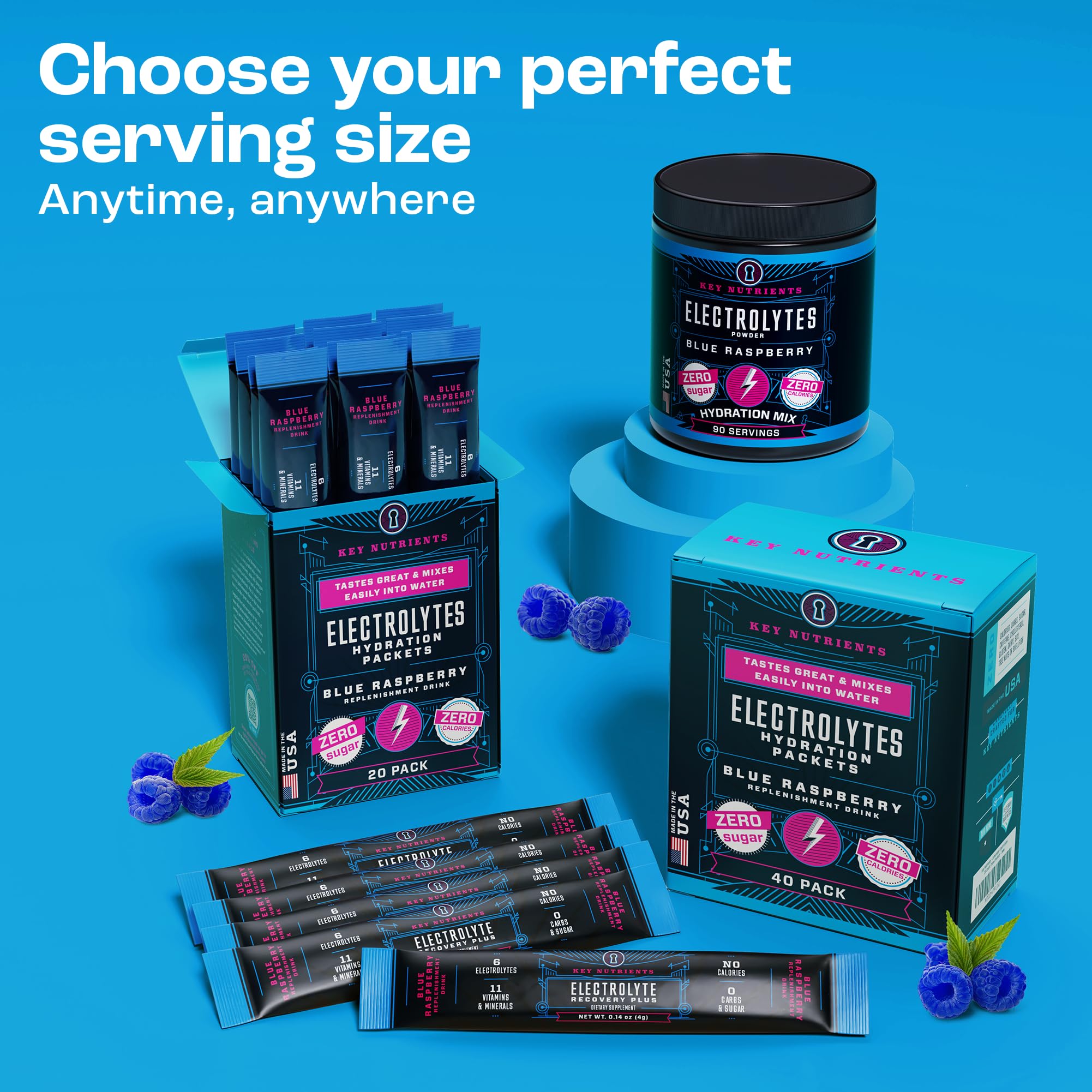 Key Nutrients zero-calorie electrolyte powder for sugar-free hydration