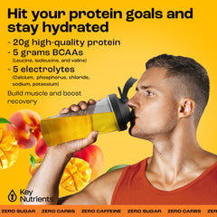 KEY NUTRIENTS no-sugar label indicating calorie-free flavor choice