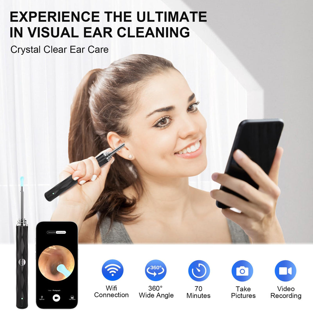 Keyloland 1296P HD camera provides 360° view for precise ear inspection.