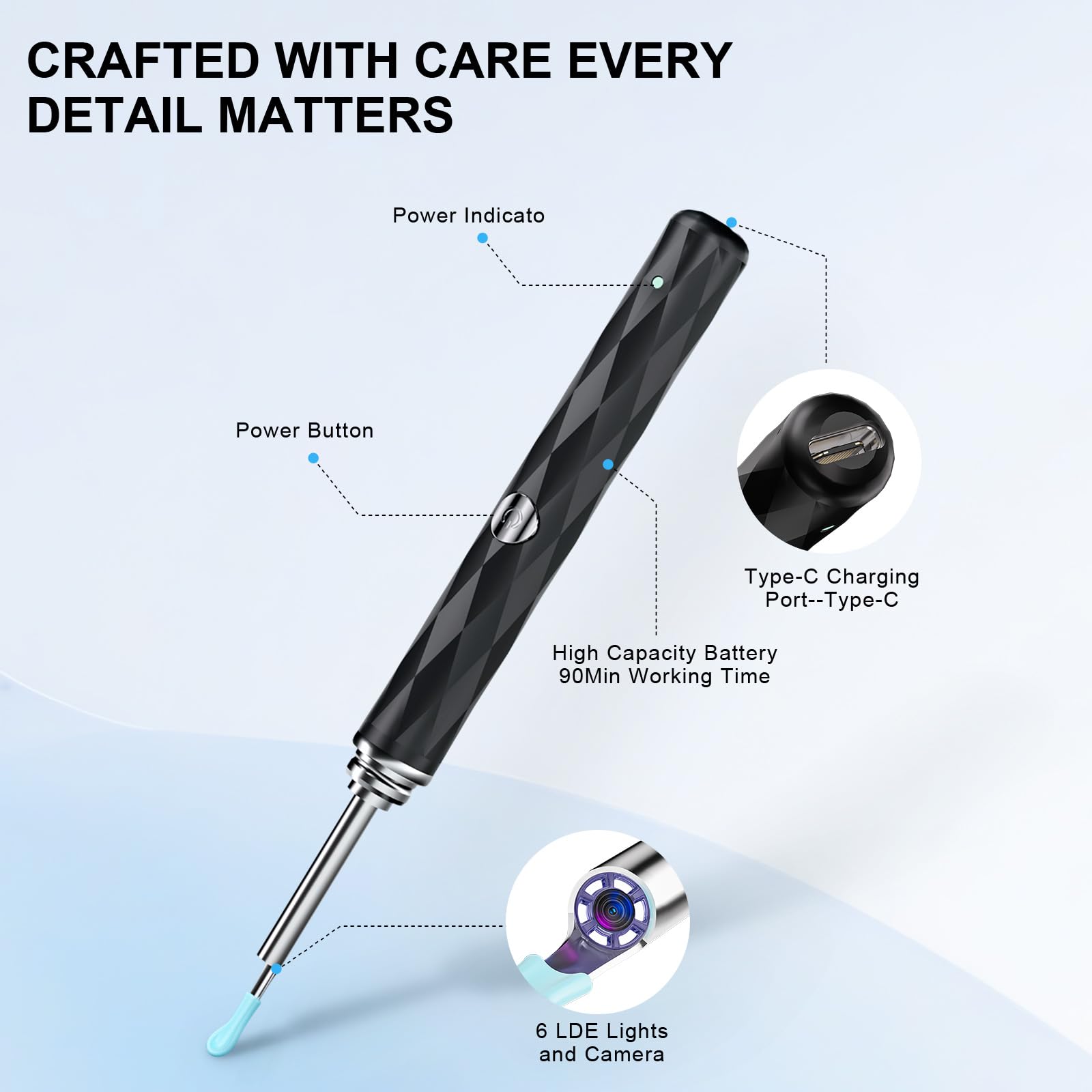 Keyloland rechargeable battery with USB-C fast charging for convenient use.